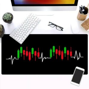 Tőzsde grafikon és szívverés egérpad - Crypto Profit